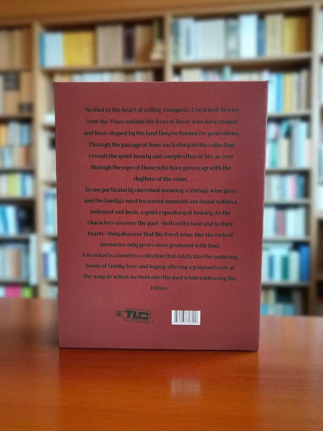 Back cover of Uncorked Stories from the Vines hidden book gift box