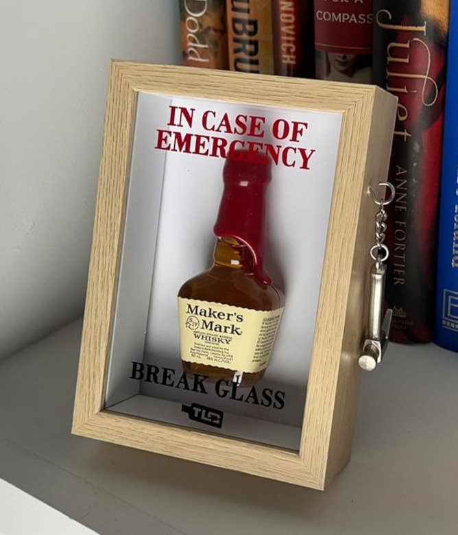 Nature Emergency Break Glass Display Box on shelf