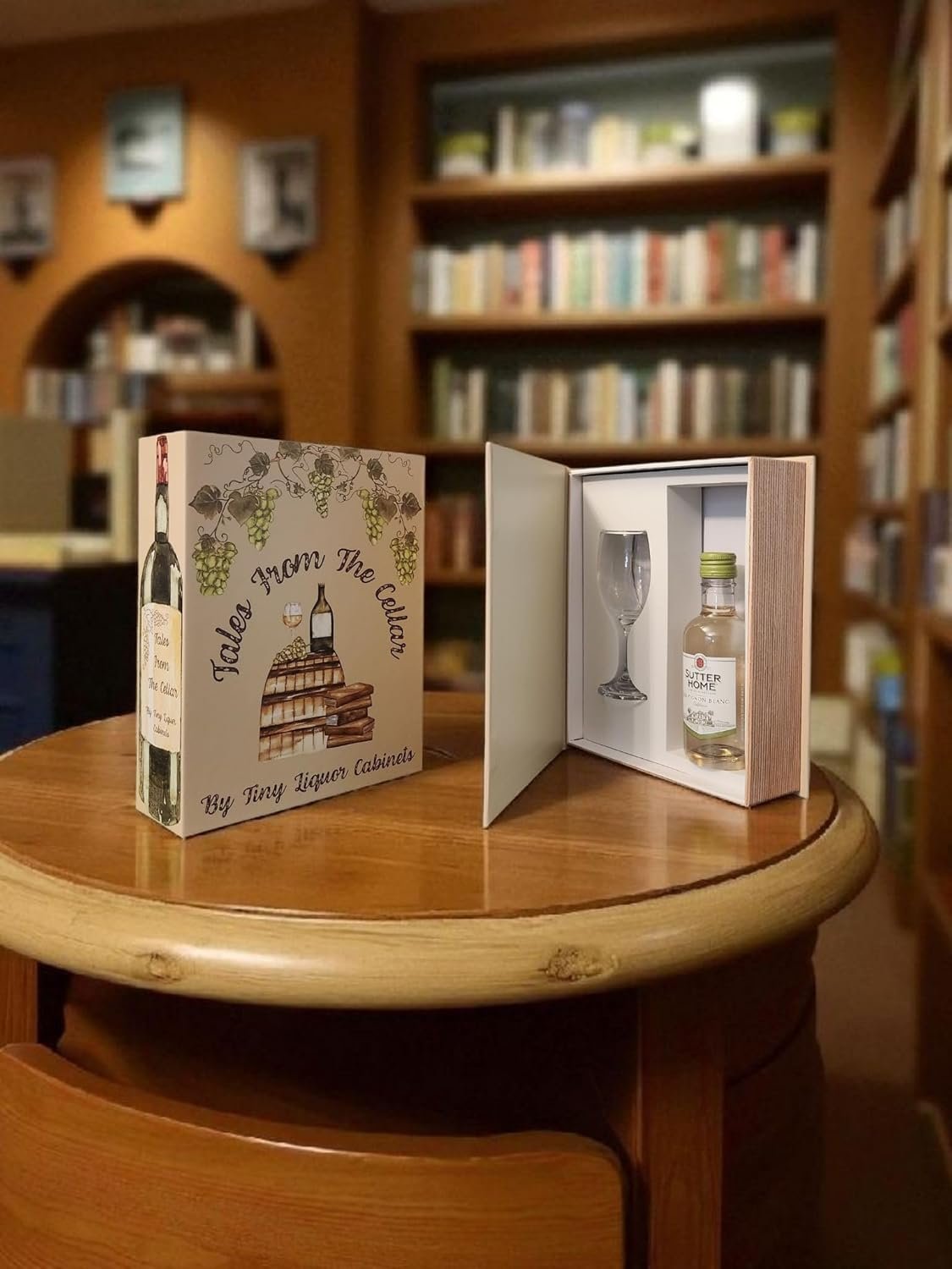 Tales from the Cellar displayed in a library setting